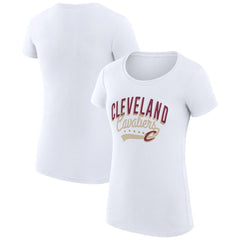 Cleveland Cavaliers G-III 4Her by Carl Banks Women's Super-Slim Fit Lightweight Filigree Logo T-Shirt - White