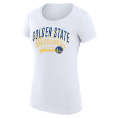 Golden State Warriors G-III 4Her by Carl Banks Women's Super-Slim Fit Lightweight Filigree Logo T-Shirt - White