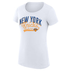 New York Knicks G-III 4Her by Carl Banks Women's Super-Slim Fit Lightweight Filigree Logo T-Shirt - White