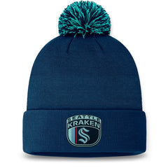 Seattle Kraken Fanatics 2024 NHL Draft Cuffed Knit Hat with Pom - Deep Sea Blue | US 200562119