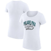 Philadelphia Eagles G-III 4Her by Carl Banks Women's Super-Slim Fit Lightweight Filigree Logo T-Shirt - White