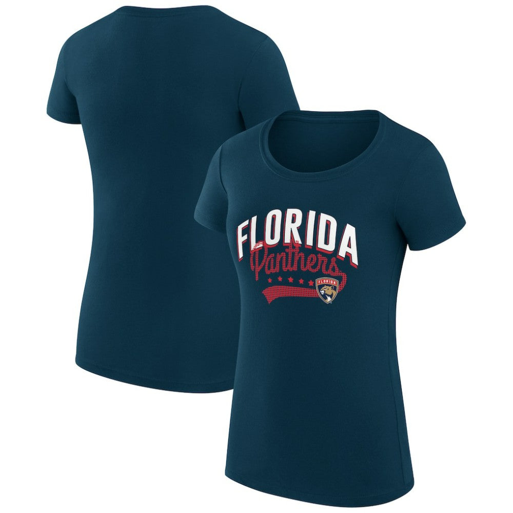 Florida Panthers G-III 4Her by Carl Banks Women's Super-Slim Fit Lightweight Filigree Logo T-Shirt – Navy | US 200563448