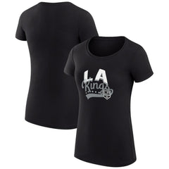 Los Angeles Kings G-III 4Her by Carl Banks Women's Super-Slim Fit Lightweight Filigree Logo T-Shirt – Black | US 200563479
