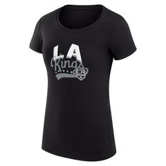 Los Angeles Kings G-III 4Her by Carl Banks Women's Super-Slim Fit Lightweight Filigree Logo T-Shirt – Black | US 200563479