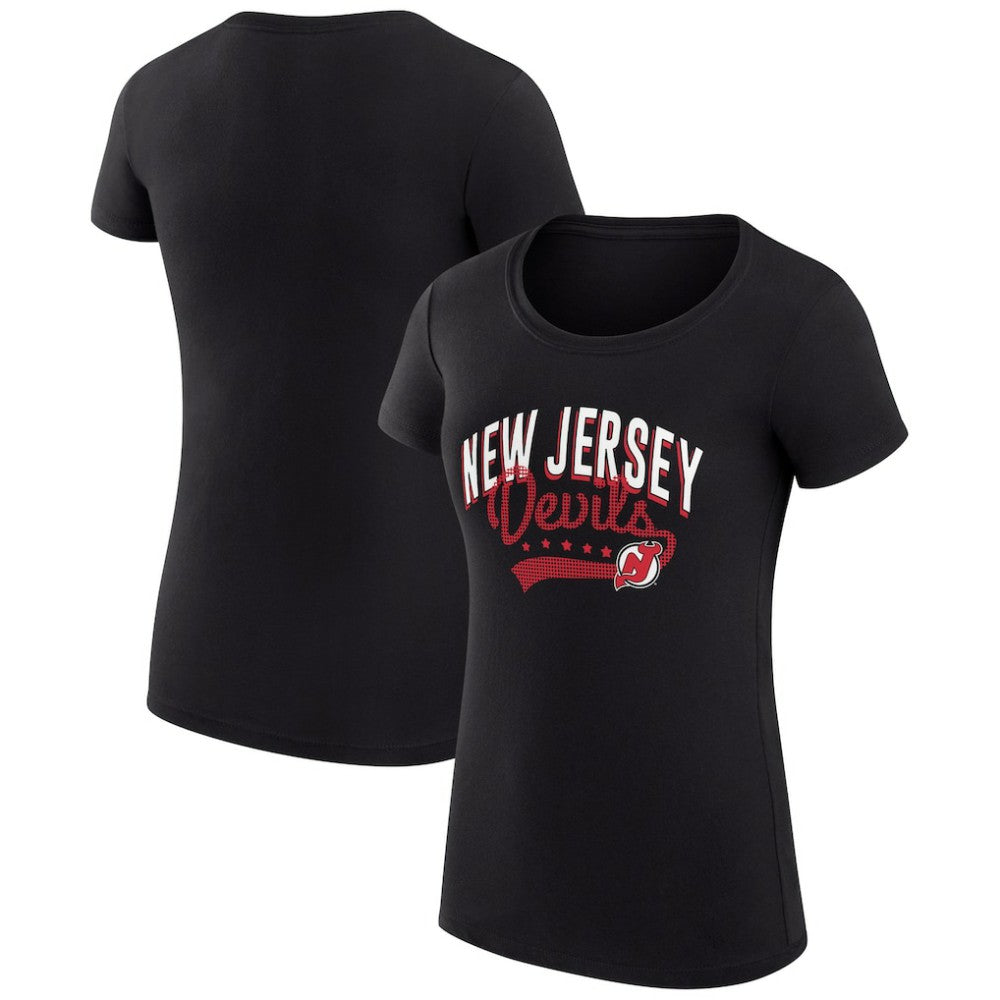 New Jersey Devils G-III 4Her by Carl Banks Women's Super-Slim Fit Lightweight Filigree Logo T-Shirt – Black | US 200563481