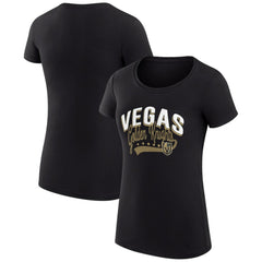 Vegas Golden Knights G-III 4Her by Carl Banks Women's Super-Slim Fit Lightweight Filigree Logo T-Shirt – Black | US 200563488