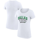 Dallas Stars G-III 4Her by Carl Banks Women's Super-Slim Fit Lightweight Filigree Logo T-Shirt – White | US 200563497