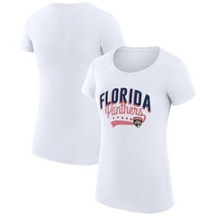 Florida Panthers G-III 4Her by Carl Banks Women's Super-Slim Fit Lightweight Filigree Logo T-Shirt – White | US 200563500