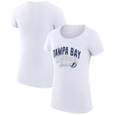 Tampa Bay Lightning G-III 4Her by Carl Banks Women's Super-Slim Fit Lightweight Filigree Logo T-Shirt – White | US 200563515