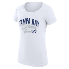 Tampa Bay Lightning G-III 4Her by Carl Banks Women's Super-Slim Fit Lightweight Filigree Logo T-Shirt – White | US 200563515