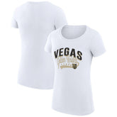 Vegas Golden Knights G-III 4Her by Carl Banks Women's Super-Slim Fit Lightweight Filigree Logo T-Shirt - White | US 200563518