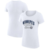 Winnipeg Jets G-III 4Her by Carl Banks Women's Super-Slim Fit Lightweight Filigree Logo T-Shirt – White | US 200563520
