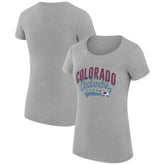 Colorado Avalanche G-III 4Her by Carl Banks Women's Super-Slim Fit Lightweight Filigree Logo T-Shirt – Gray | US 200563527