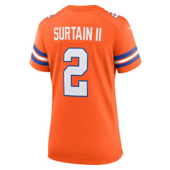 Patrick Surtain II Denver Broncos Women's Mile High Collection 1977 Throwback Player Game Jersey - Orange Jerseys