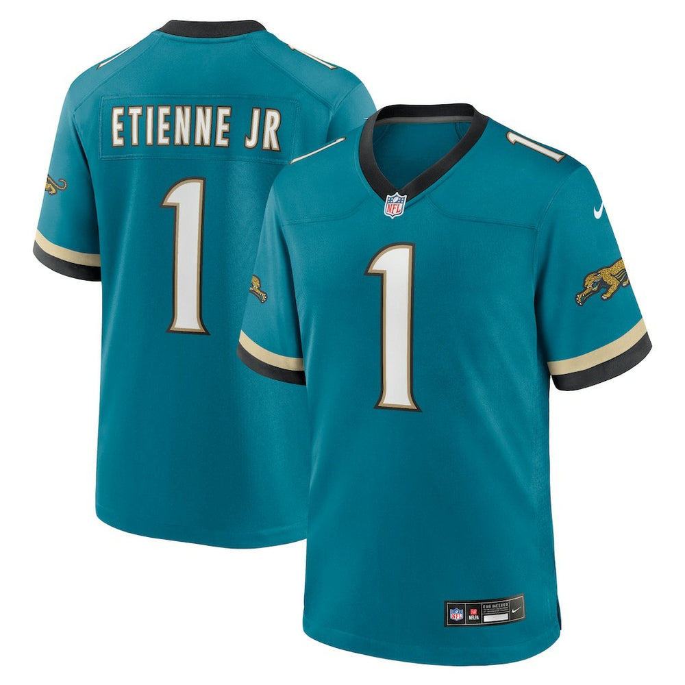Travis Etienne Jr Jacksonville Jaguars Prowler Throwback Player Game Jersey - Teal Jerseys