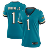 Travis Etienne Jr Jacksonville Jaguars Women's Prowler Throwback Game Jersey - Teal Jerseys