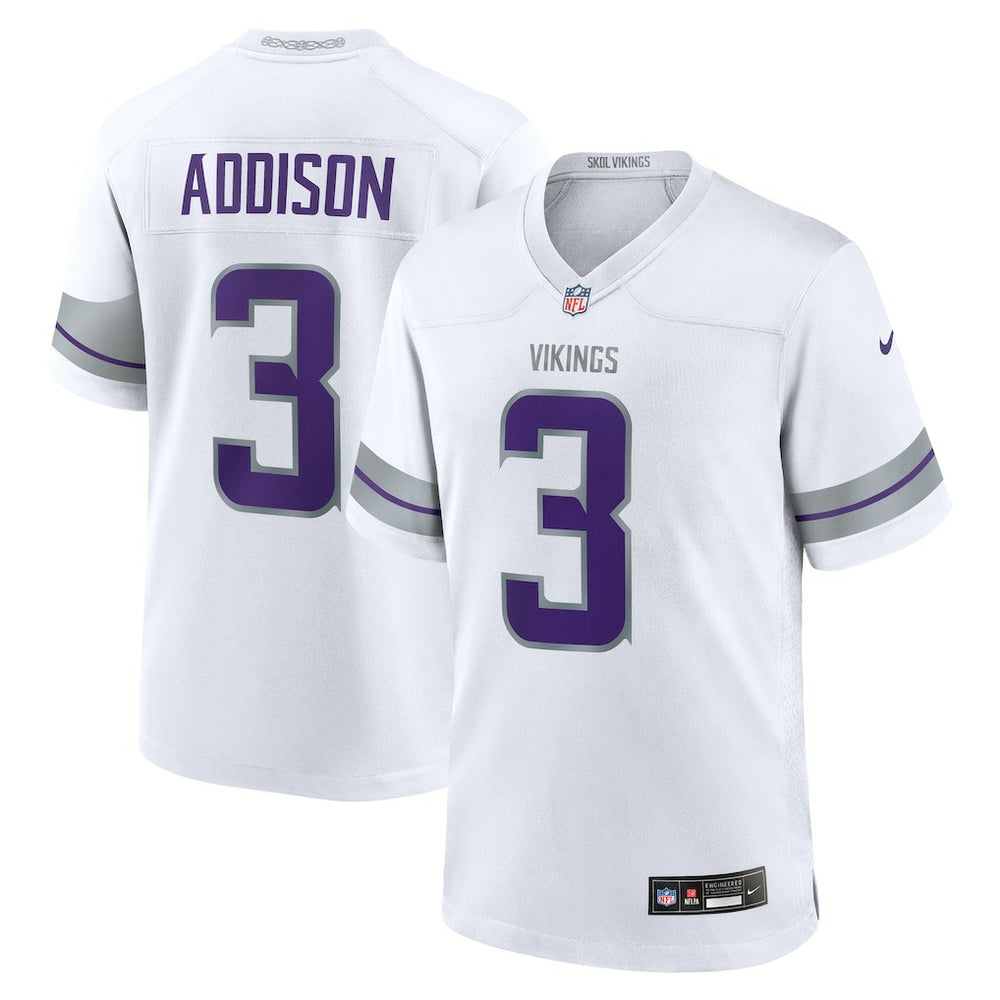 Jordan Addison Minnesota Vikings Alternate Game Player Jersey - White Jerseys