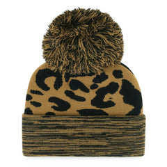 Brooklyn Nets '47 Women's Rosette Cuffed Knit Hat with Pom Leopard - 47 brand