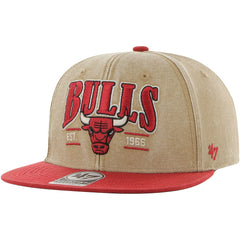 Chicago Bulls '47 Chilmark Captain Snapback Khaki/Red - 47 brand outlet