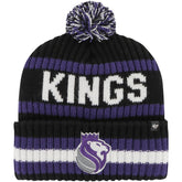 Sacramento Kings '47 Bering Cuffed Knit Hat with Pom Black - 47 brand outlet