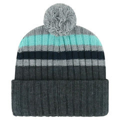 Seattle Kraken '47 Stack Patch Cuffed Knit Hat with Pom - Gray | US 200568093