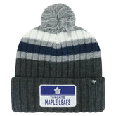 Toronto Maple Leafs '47 Stack Patch Cuffed Knit Hat with Pom - Gray | US 200568095