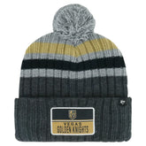 Vegas Golden Knights '47 Stack Patch Cuffed Knit Hat with Pom - Gray | US 200568096