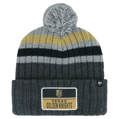 Vegas Golden Knights '47 Stack Patch Cuffed Knit Hat with Pom - Gray | US 200568096
