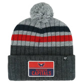 Washington Capitals '47 Stack Patch Cuffed Knit Hat with Pom - Gray | US 200568097