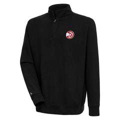 Atlanta Hawks Antigua Victory Quarter-Zip Pullover Top Black