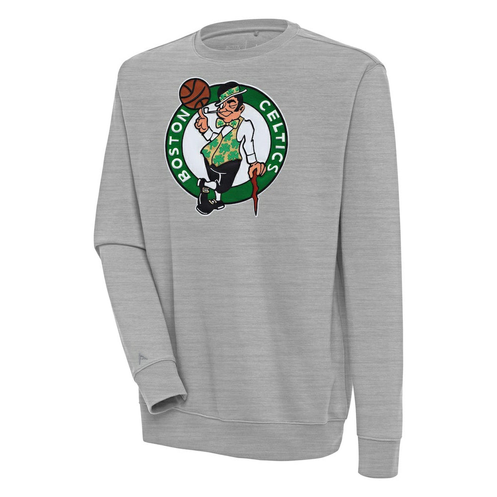 Boston Celtics Antigua Victory Pullover Sweatshirt Heather Gray