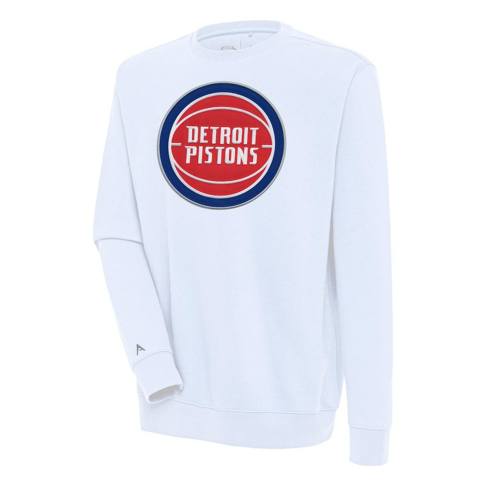 Detroit Pistons Antigua Victory Pullover Sweatshirt White