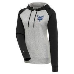 Charlotte Hornets Antigua Women's Victory Raglan Sleeve Pullover Hoodie Heather Gray/Black outlet