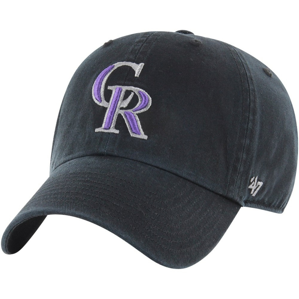 Colorado Rockies '47 Youth Clean Up Adjustable Hat - Black Hats
