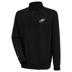 Philadelphia Eagles Antigua Victory Quarter-Zip Pullover Top - Black Pullover