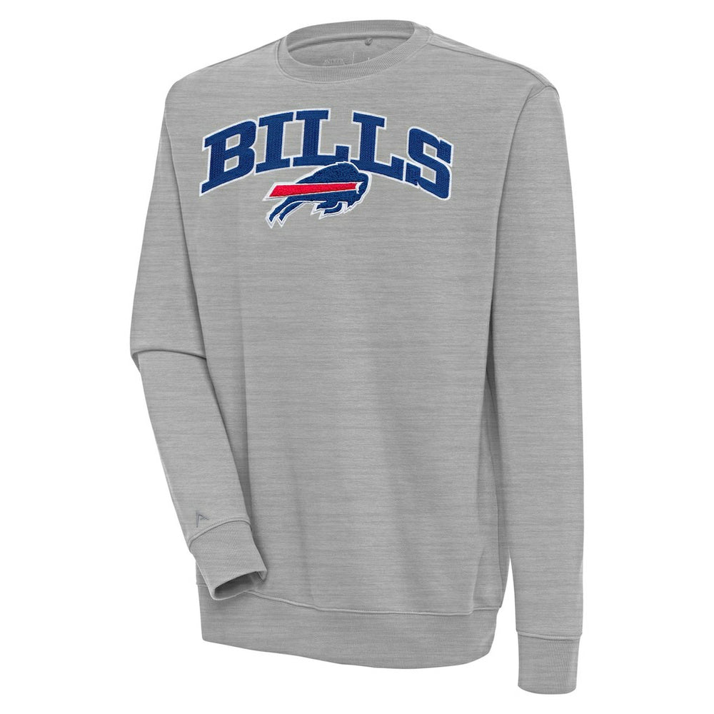 Buffalo Bills Antigua Victory Chenille Pullover Sweatshirt - Heather Gray Pullover
