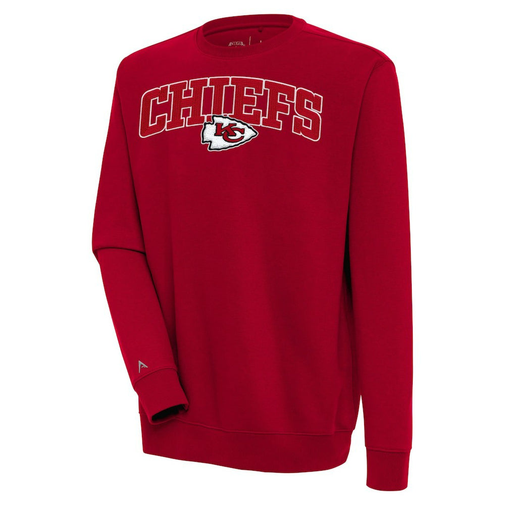 Kansas City Chiefs Antigua Victory Chenille Pullover Sweatshirt - Red Pullover