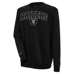 Las Vegas Raiders Antigua Victory Chenille Pullover Sweatshirt - Black Pullover