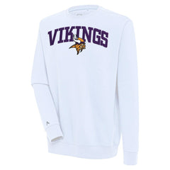 Minnesota Vikings Antigua Victory Chenille Pullover Sweatshirt - White Pullover