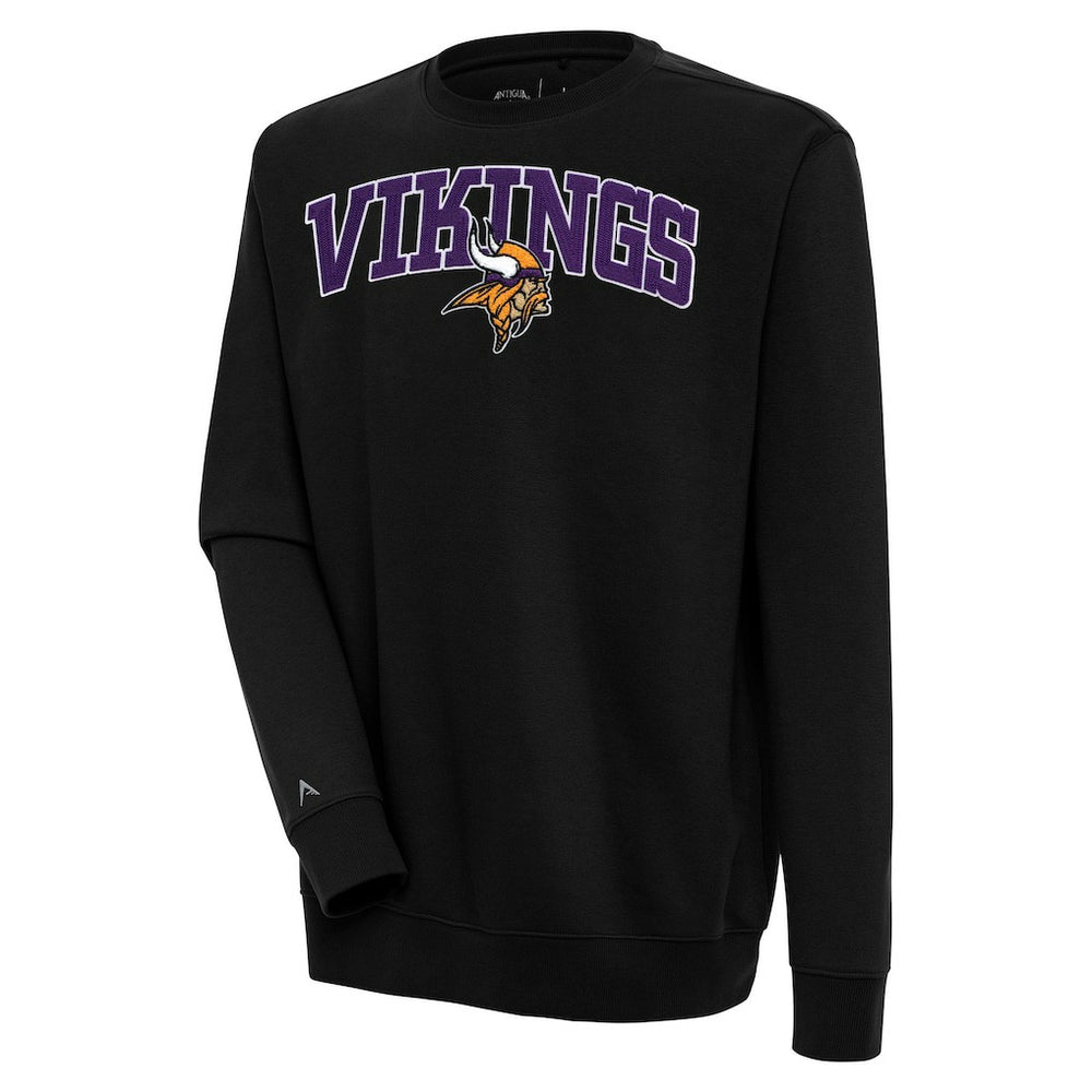 Minnesota Vikings Antigua Victory Chenille Pullover Sweatshirt - Black Pullover