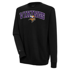 Minnesota Vikings Antigua Victory Chenille Pullover Sweatshirt - Black Pullover
