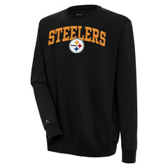Pittsburgh Steelers Antigua Victory Chenille Pullover Sweatshirt - Black Pullover