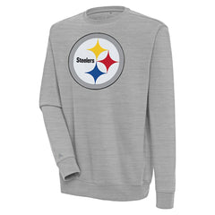Pittsburgh Steelers Antigua Victory Pullover Sweatshirt - Heather Gray Pullover