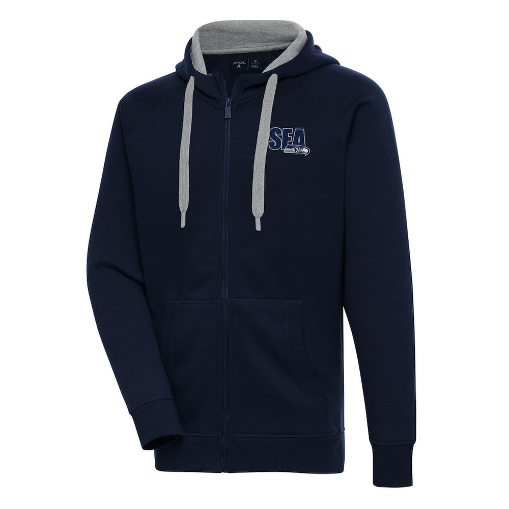 Seattle Seahawks Antigua Victory Full-Zip Hoodie - College Navy Hoodies