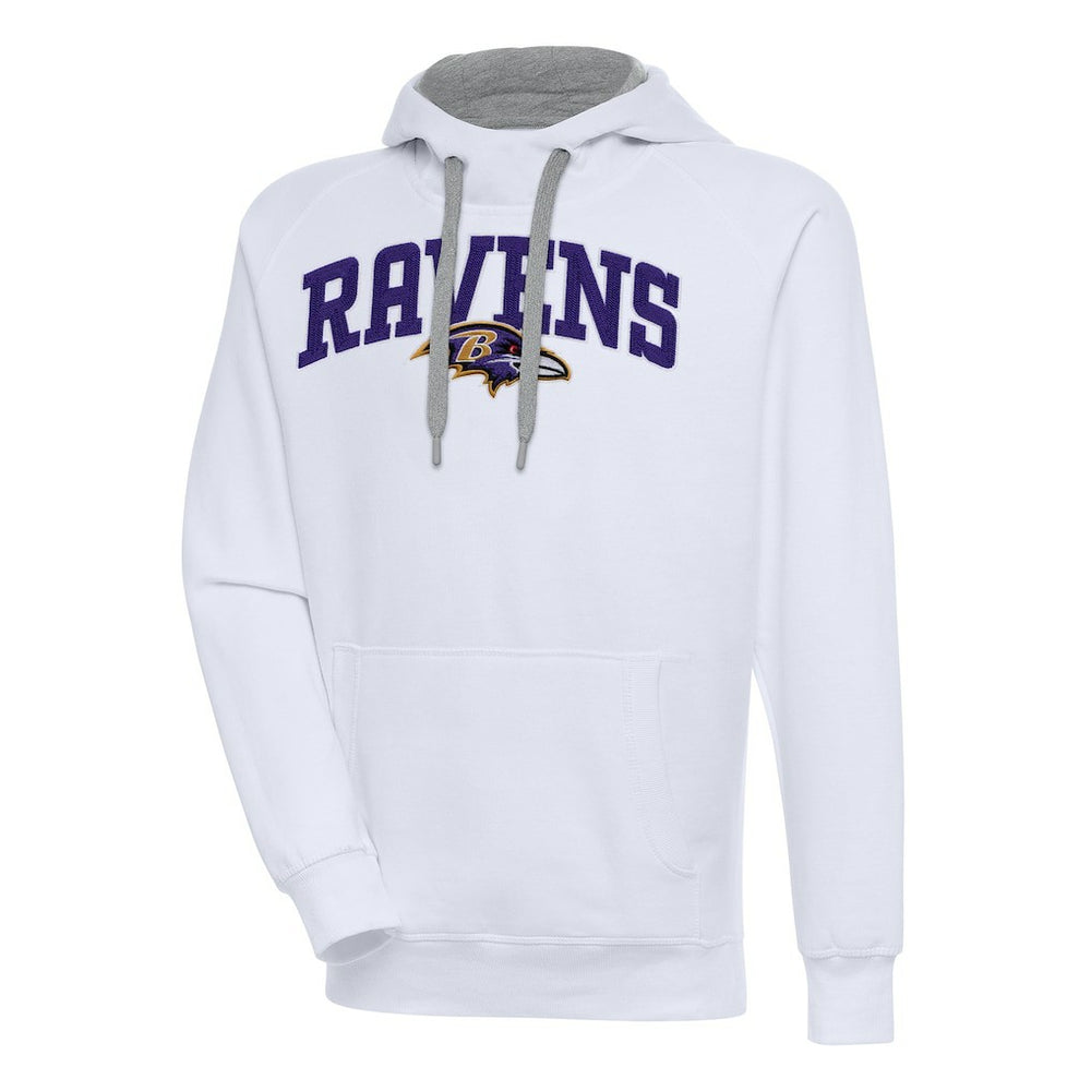 Baltimore Ravens Antigua Victory Pullover Hoodie - White Hoodies