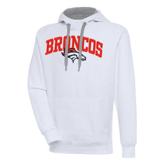 Denver Broncos Antigua Victory Pullover Hoodie - White Hoodies