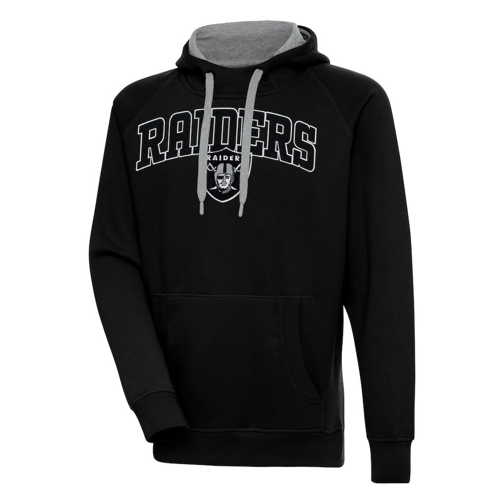 Las Vegas Raiders Antigua Victory Pullover Hoodie - Black Hoodies