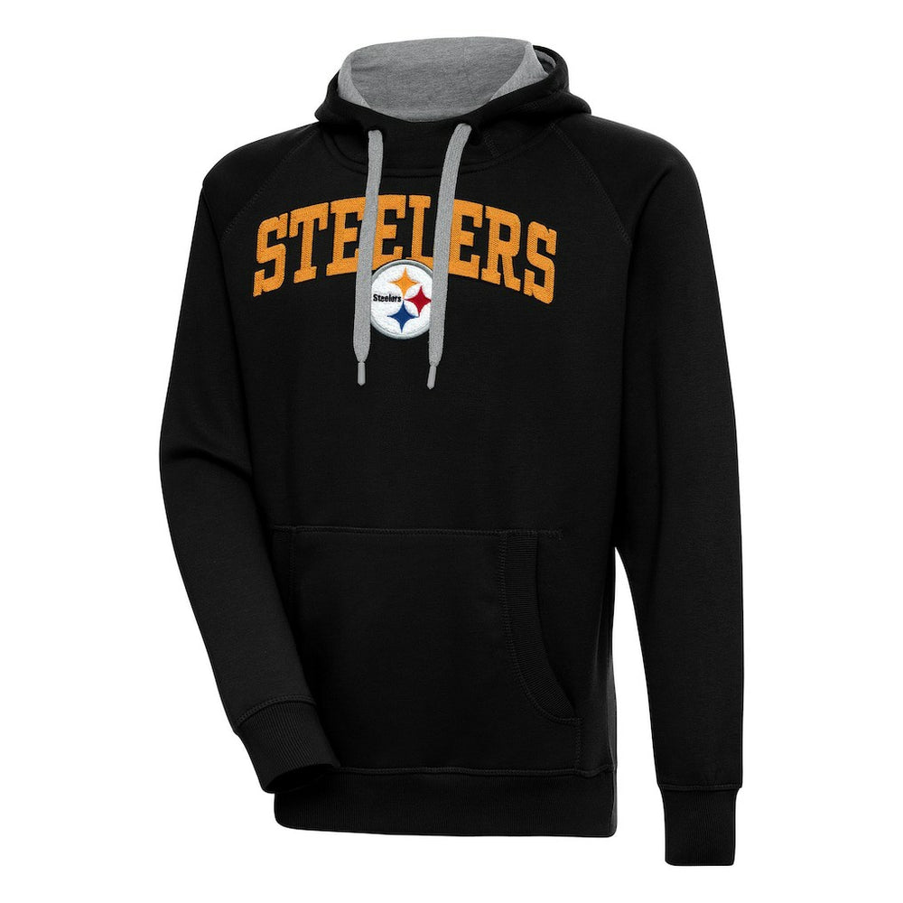 Pittsburgh Steelers Antigua Victory Pullover Hoodie - Black Hoodies