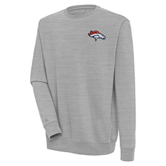 Denver Broncos Antigua Victory Pullover Sweatshirt - Heather Gray Pullover