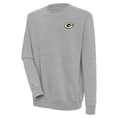 Green Bay Packers Antigua Victory Pullover Sweatshirt - Heather Gray Pullover